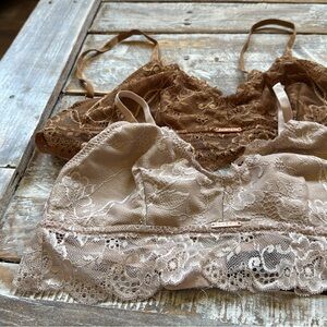 set of Danskin Brown and Tan Lace Bra Intimates